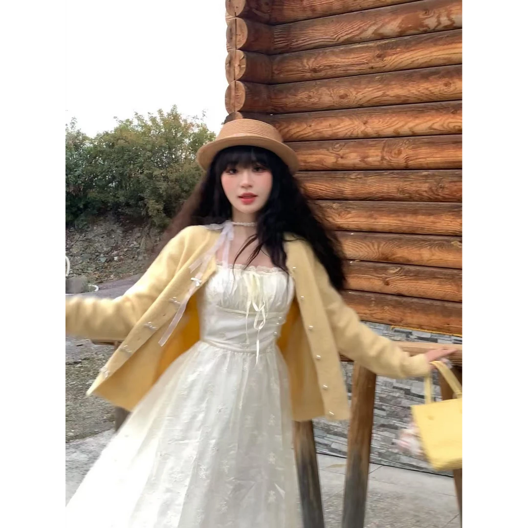 【QIANJIN】‘清甜对白’法式秋季度假甜美显瘦收腰连衣裙QL86283