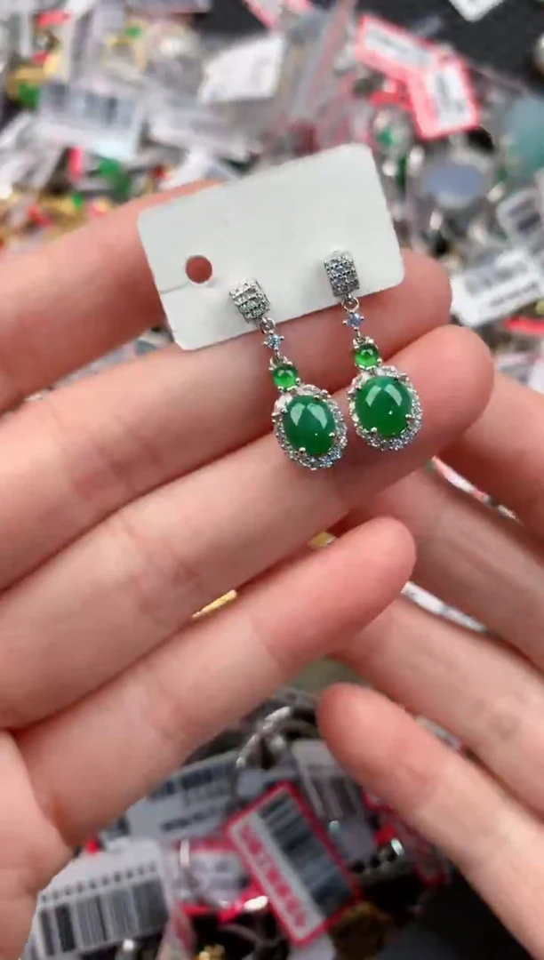 银S925镶嵌戒指翡翠444           1