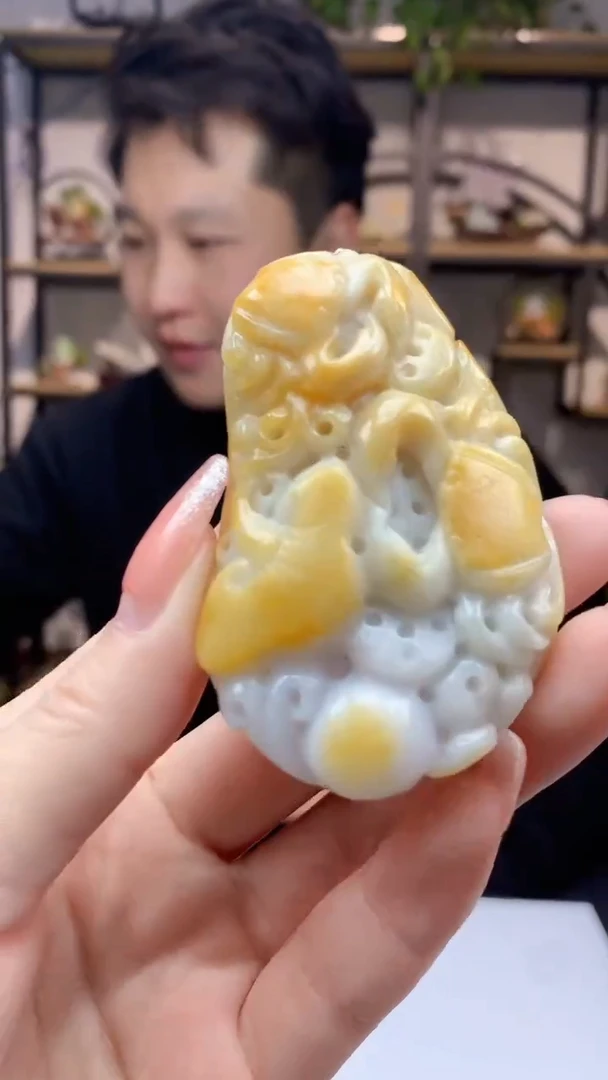 【闪购商品】定制翡翠未镶嵌1063ry-毛货挂件13