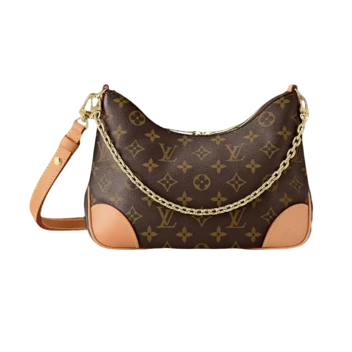 99新 LouisVuitton/路易威登 老花小号牛角包 原色/黑色