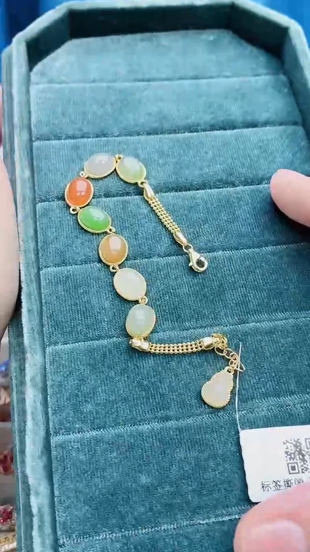 银S925镶嵌手链和田玉194ZB1107产品一个