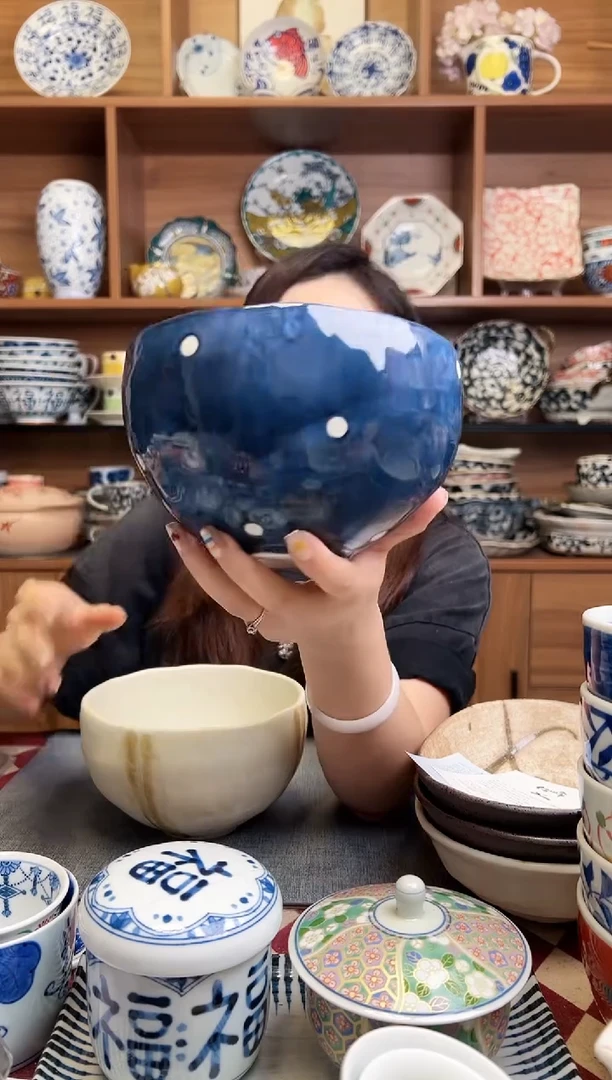 瓷片侘寂大面碗（水）