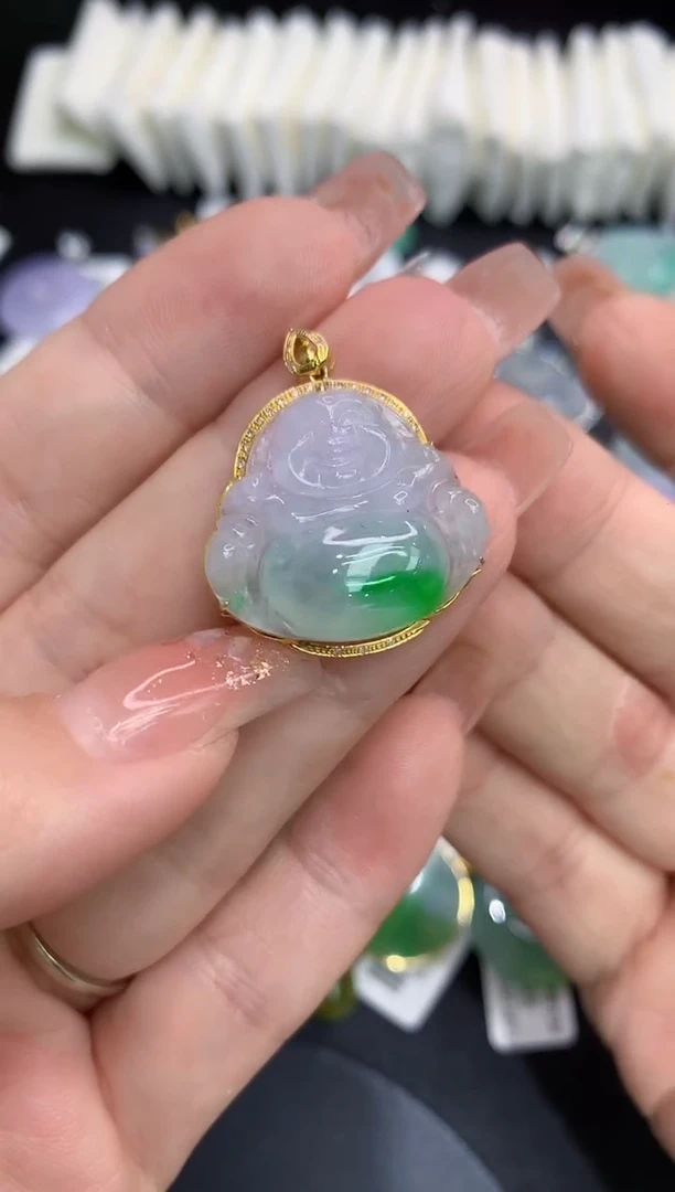 吊坠(不含链)18K金镶嵌翡翠11111111111