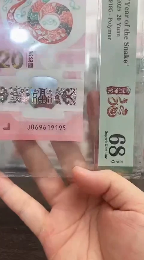 塑料蛇钞PMG单张号码069619195