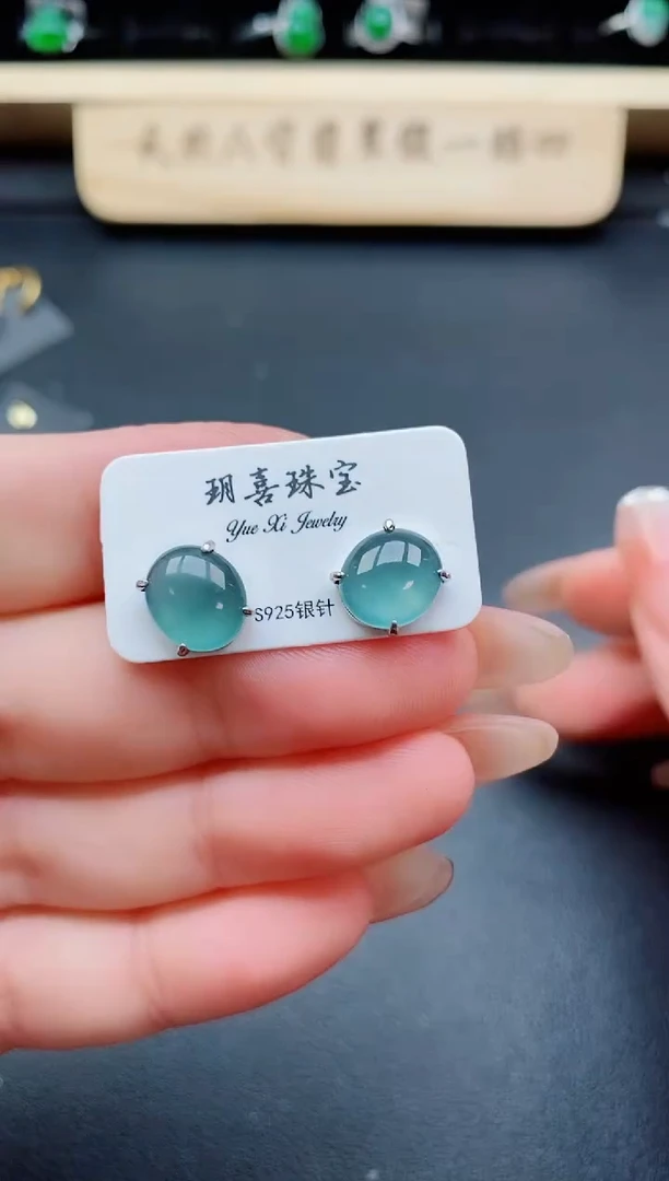 银S925镶嵌戒指翡翠1