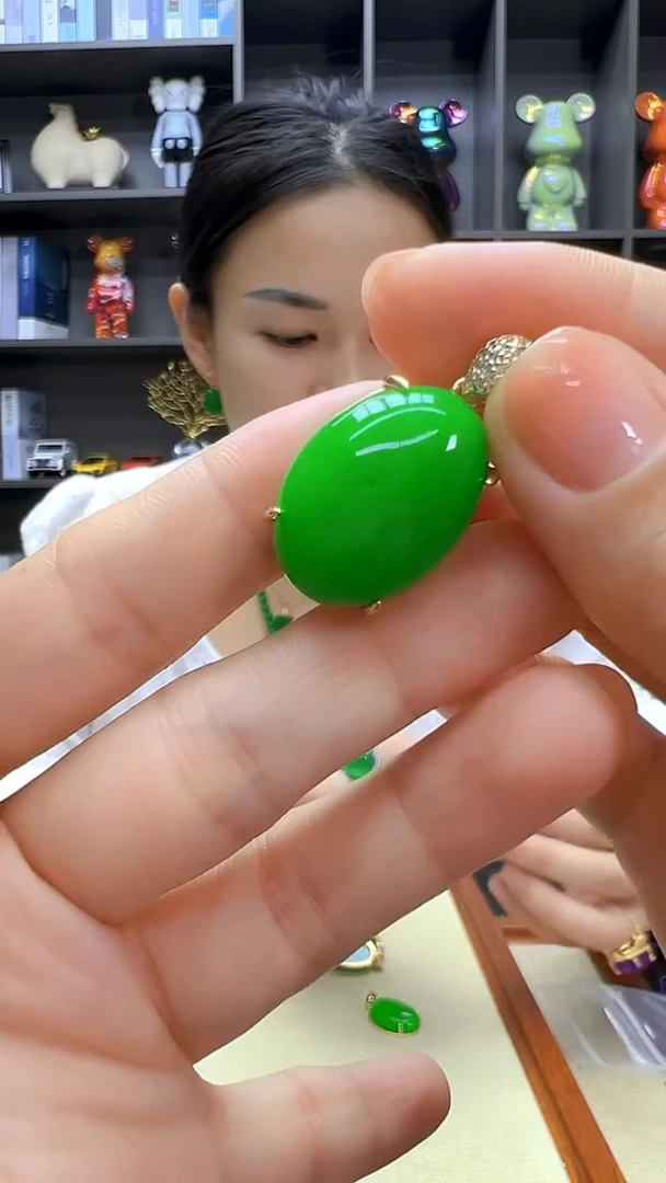 颈饰14K金镶嵌翡翠丹丹diy劲饰