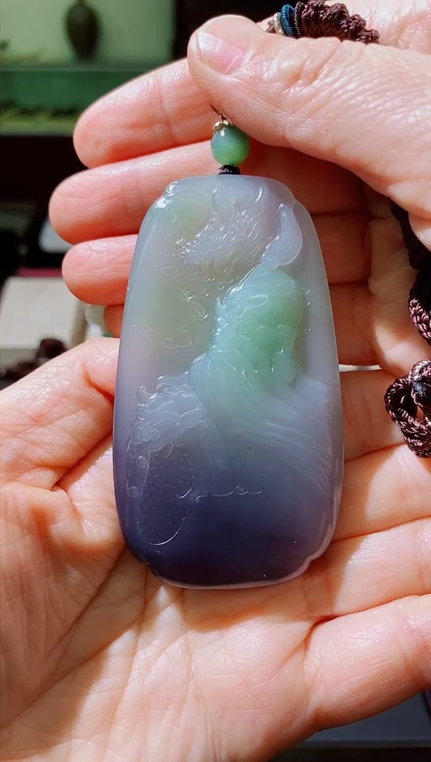 【闪购商品】和田玉（翠青玉）挂件未镶嵌和田玉关公挂件