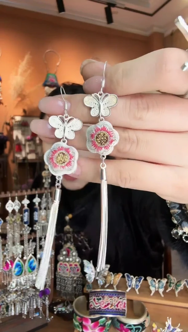 刺绣纯手工民族风耳环