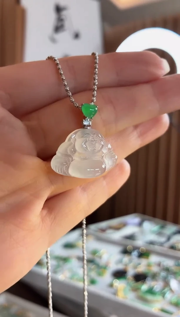 吊坠(不含链)18K金镶嵌翡翠吊坠