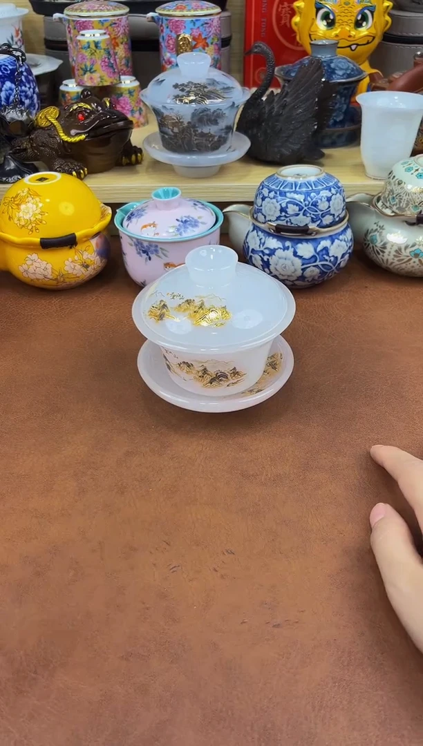 陶瓷茶具摆件旅行套组