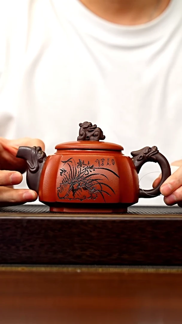 茶壶紫砂宜兴原矿 手工 紫砂壶容量400CC