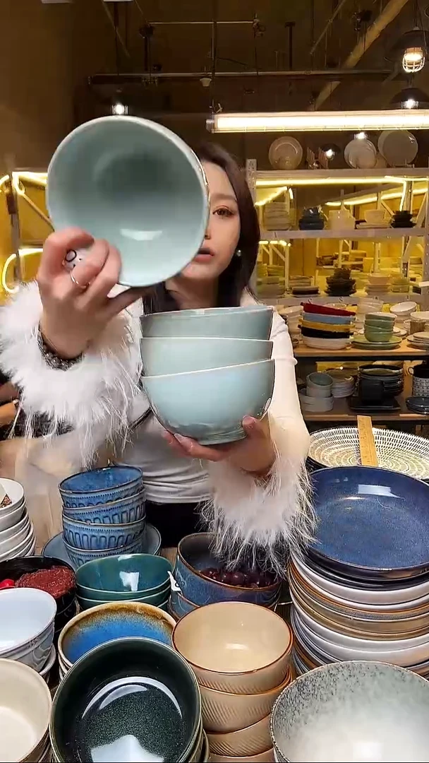 瓷206外贸尾货窑变釉下彩默认微瑕