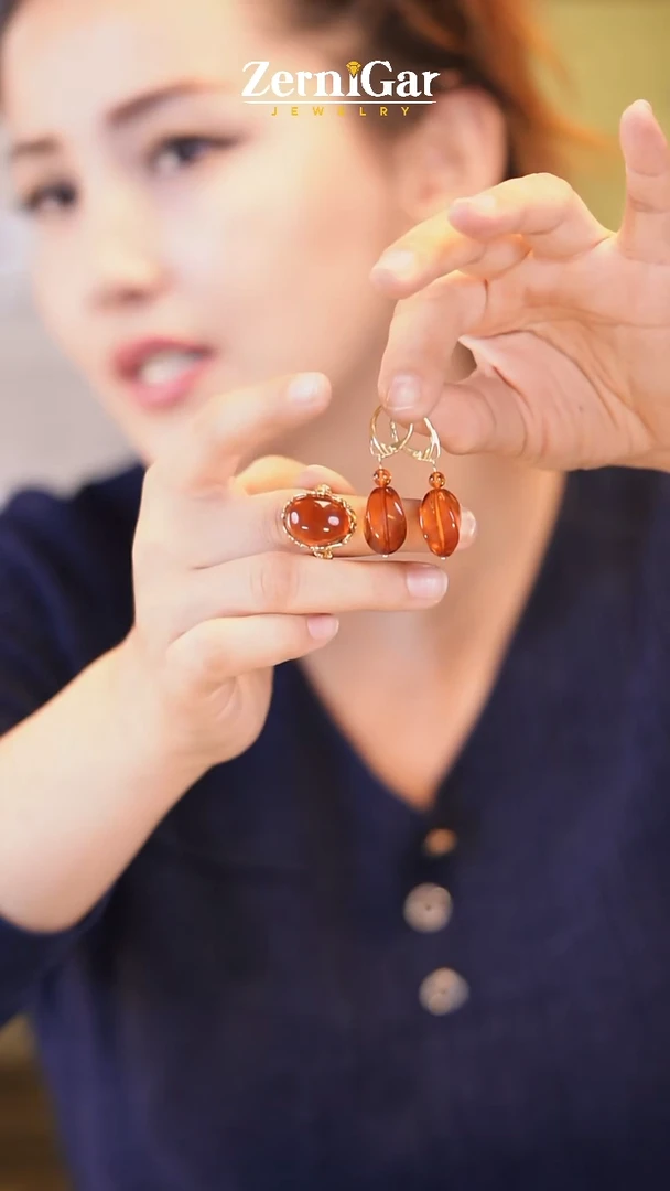 裸石琥珀未镶嵌天然琥珀两件套
