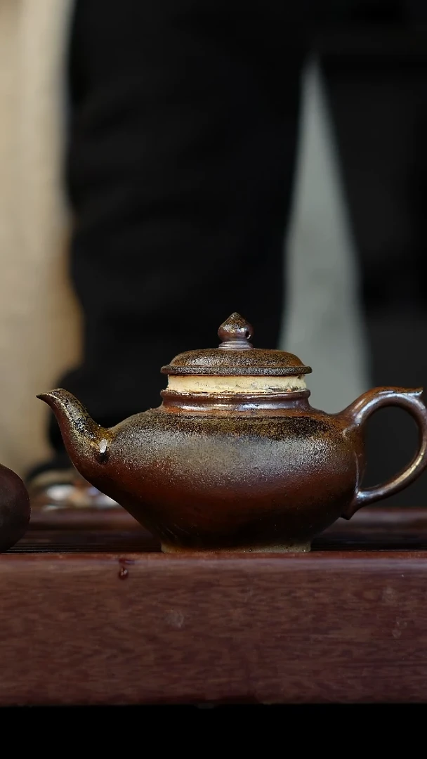 茶壶紫砂柴烧紫砂天青笑樱