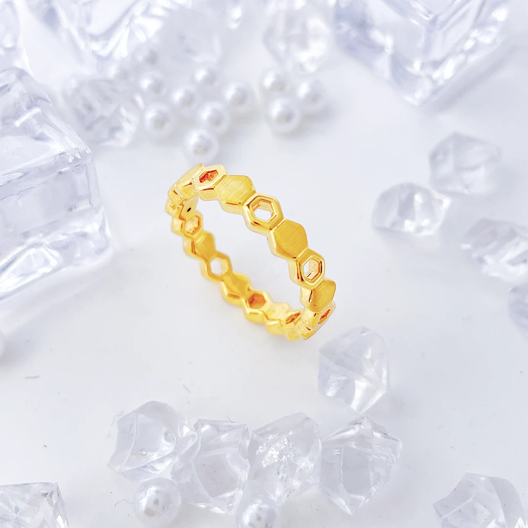 【飘飘严选】足金999 镂空蜂巢戒指 1.22 13圈口