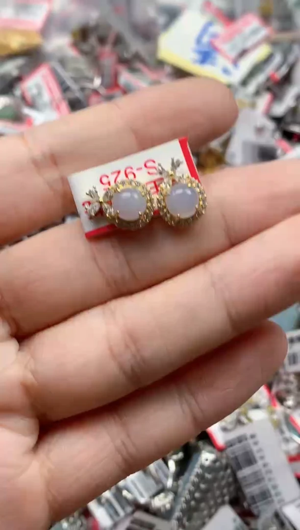 银S925镶嵌戒指翡翠天然A货缅甸翡翠