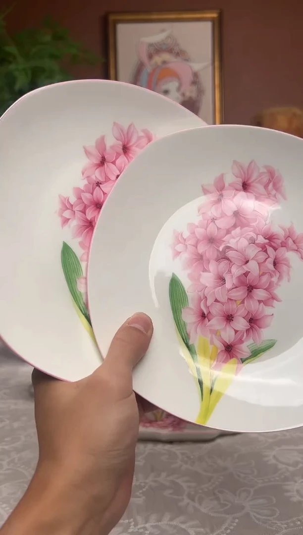 36%以上骨粉骨瓷风信子8寸盘2个