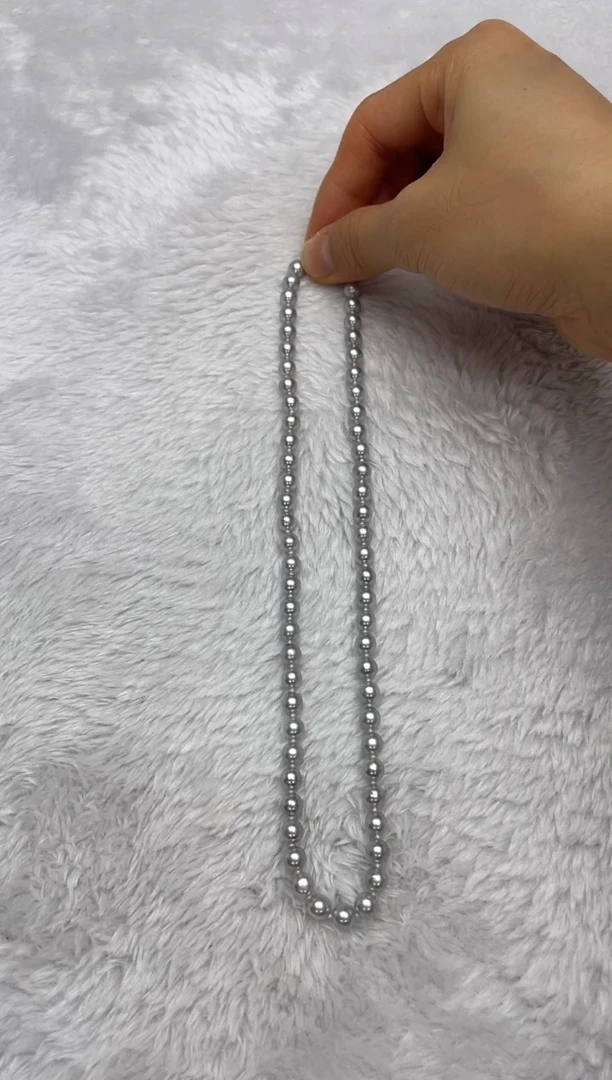 项链银S925镶嵌海水珍珠AK真多麻6-6.5mm