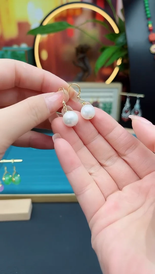 耳饰银S925镶嵌拼合珍珠（马贝珠）W04