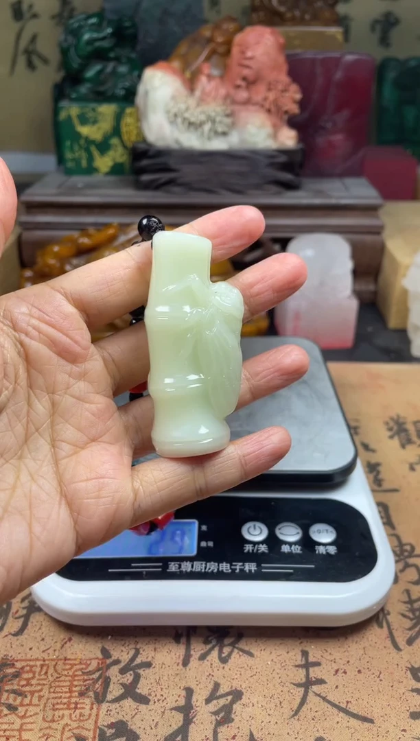 寿山石印石青玉石知了 上善若水