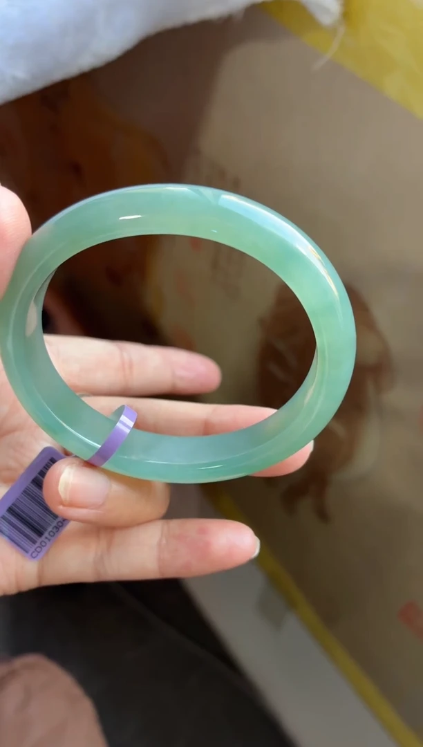 未镶嵌手镯翡翠（十星强推）冰透胶海蓝之谜色贵妃26号