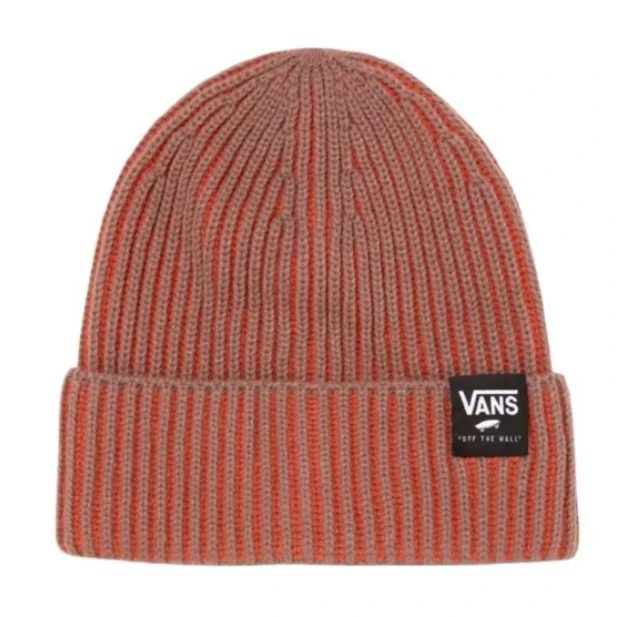 Vans 腈纶 绒线帽 男款 深灰褐色/粉红色-VN000KDMCHG