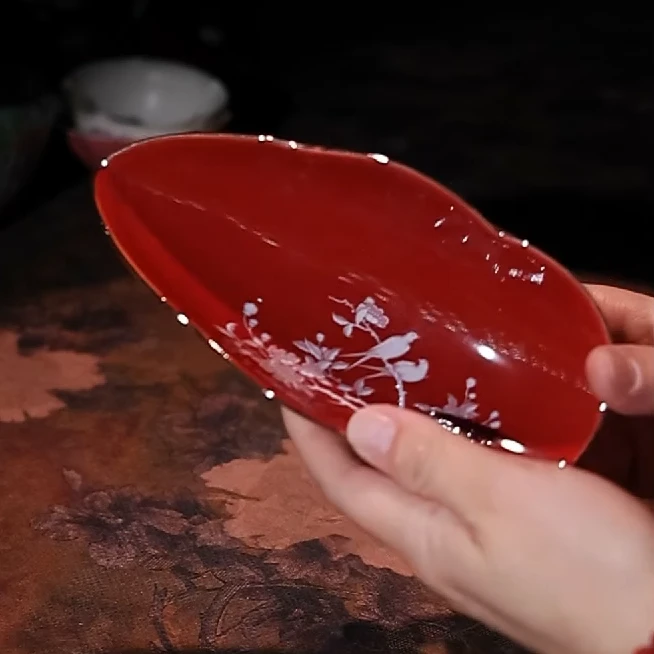 顶先 珊瑚红茶则 A13836
