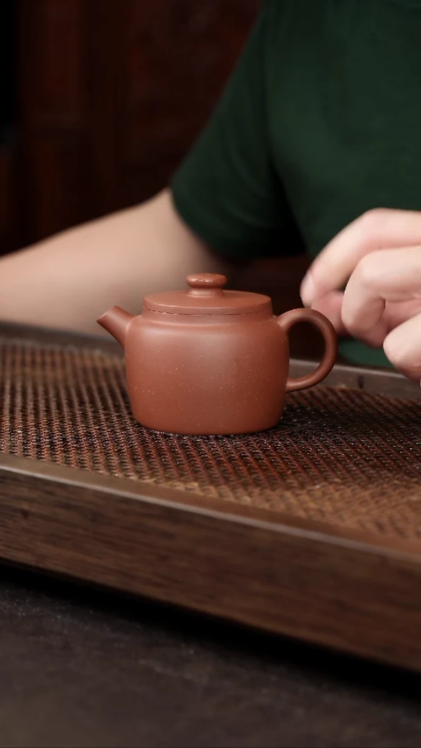 茶壶紫砂红皮龙巨轮