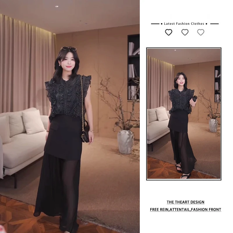 【浅浅专属】夏季套装女2025法式减龄短袖上衣显瘦拼接半身裙两件套