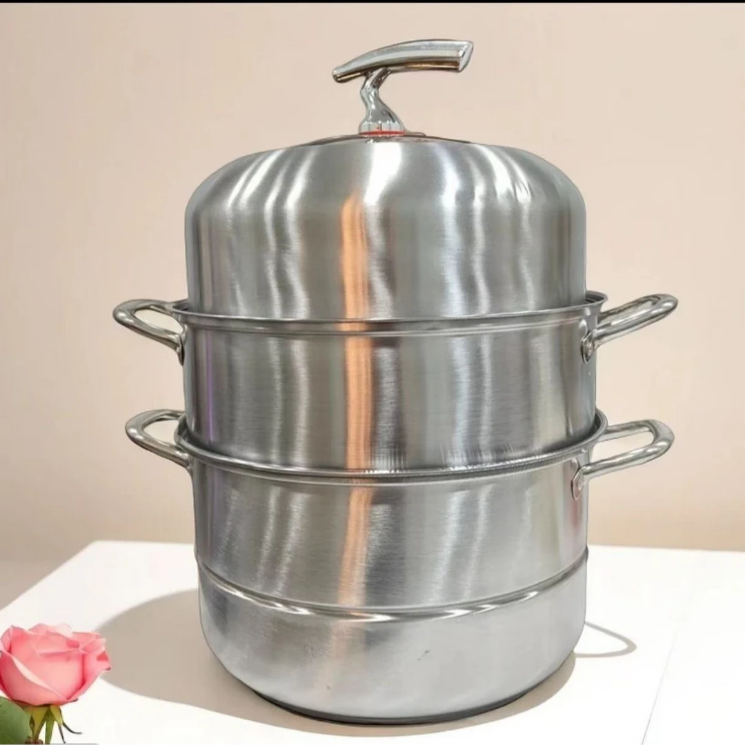 【28CM】新款不锈钢蒸锅家用三层食品级一体成型蒸煮锅