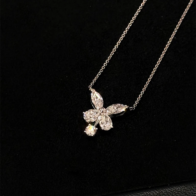 柯柒 钛钢项链 超闪蝴蝶项链女轻奢小众气质设计感百搭高级锁骨链