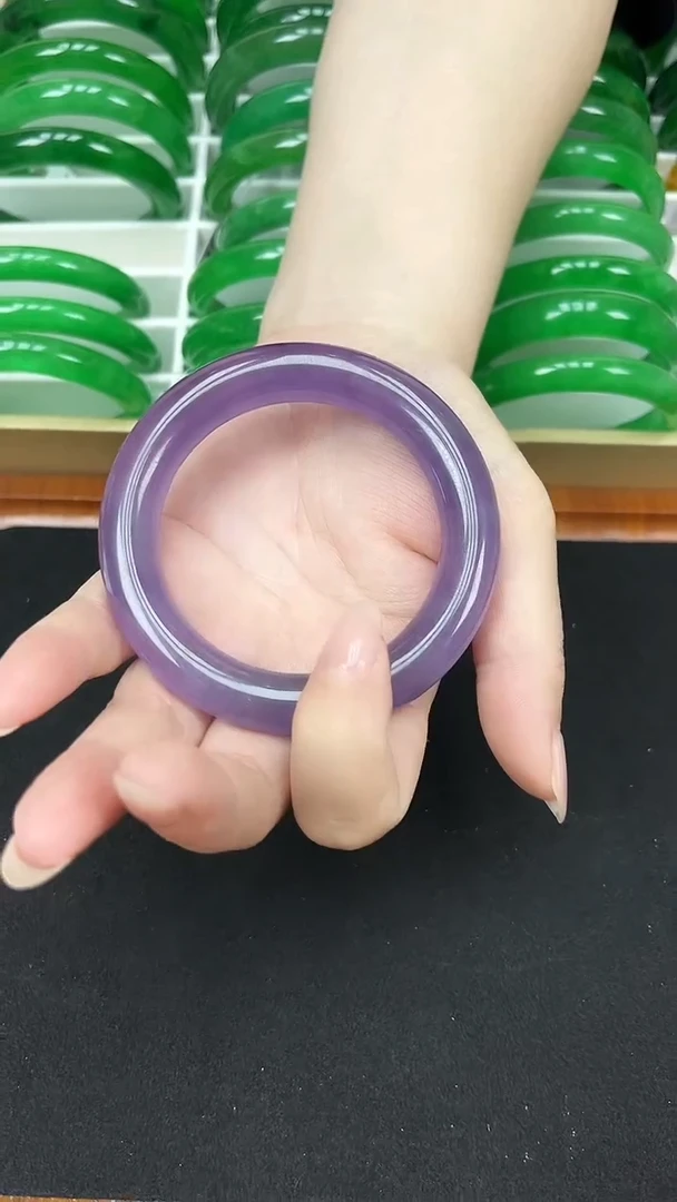 砖雕s18 紫罗兰圆条手镯 圈口55-60