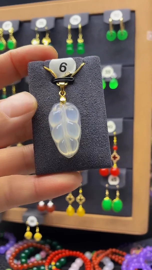 【闪购商品】玛瑙/玉髓耳环未镶嵌吊坠006