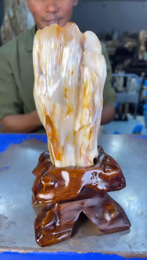 未镶嵌摆件硅化玉6