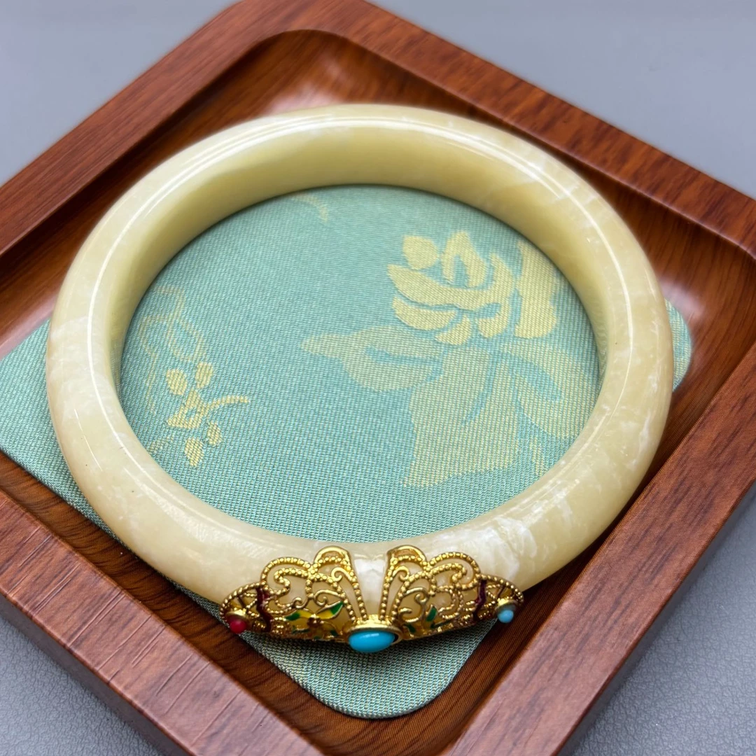 非金属陶瓷手镯 黄色润王手镯 D105