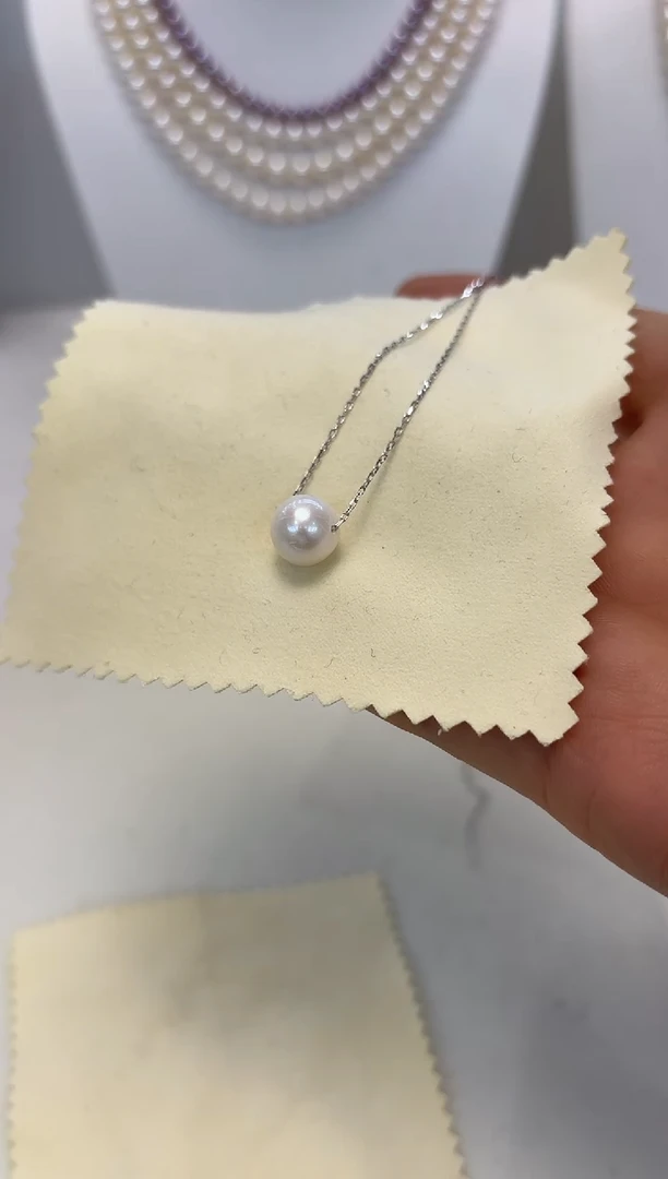 【闪购商品】淡水珍珠颈饰银S925镶嵌吊坠48