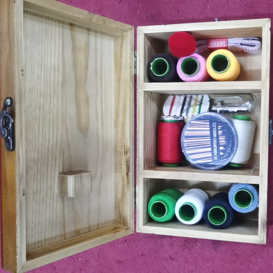 针线盒家用高档套装收纳高级结婚嫁妆实木箱针线包