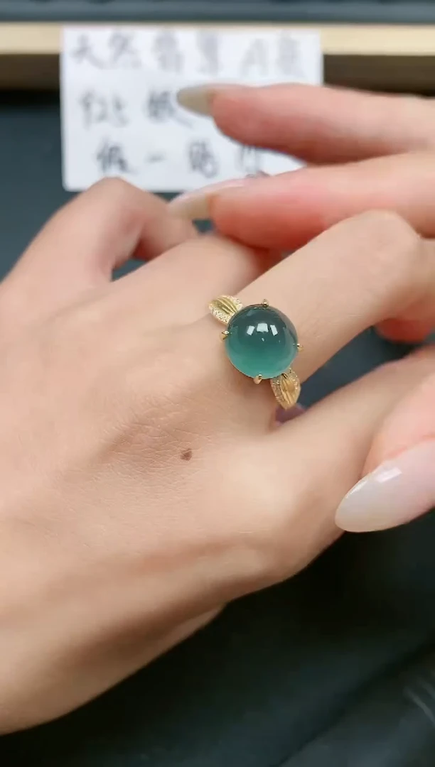 翡翠戒指银S925镶嵌111111111