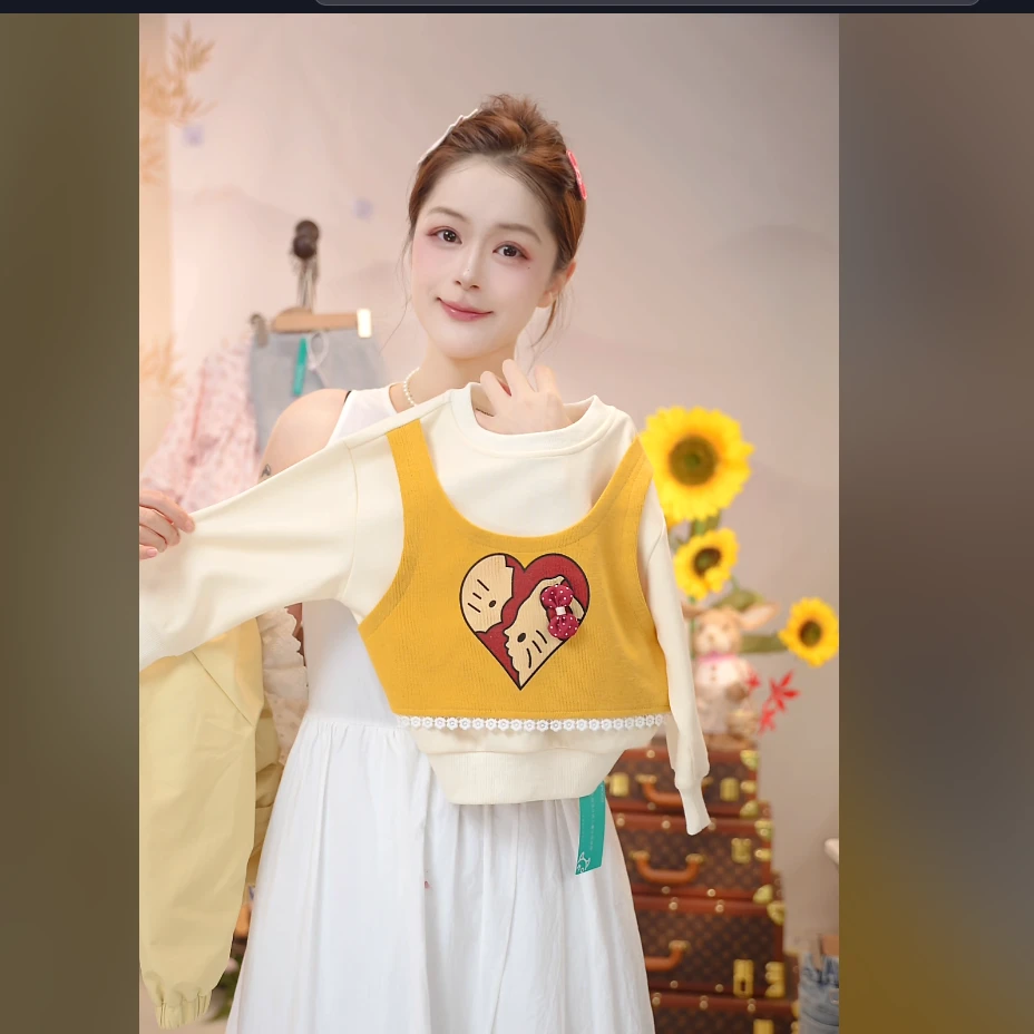 MOMOCO手工刺绣女童洋气针织百搭流苏针织上衣77730232014