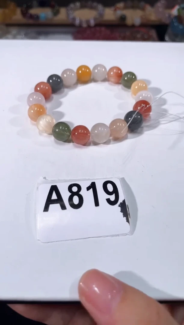 水晶手链未镶嵌A819彩兔毛手链11