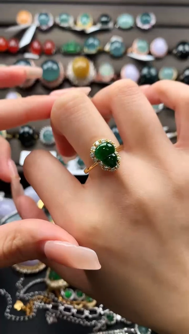 【闪购商品】翡翠戒指银S925镶嵌432432