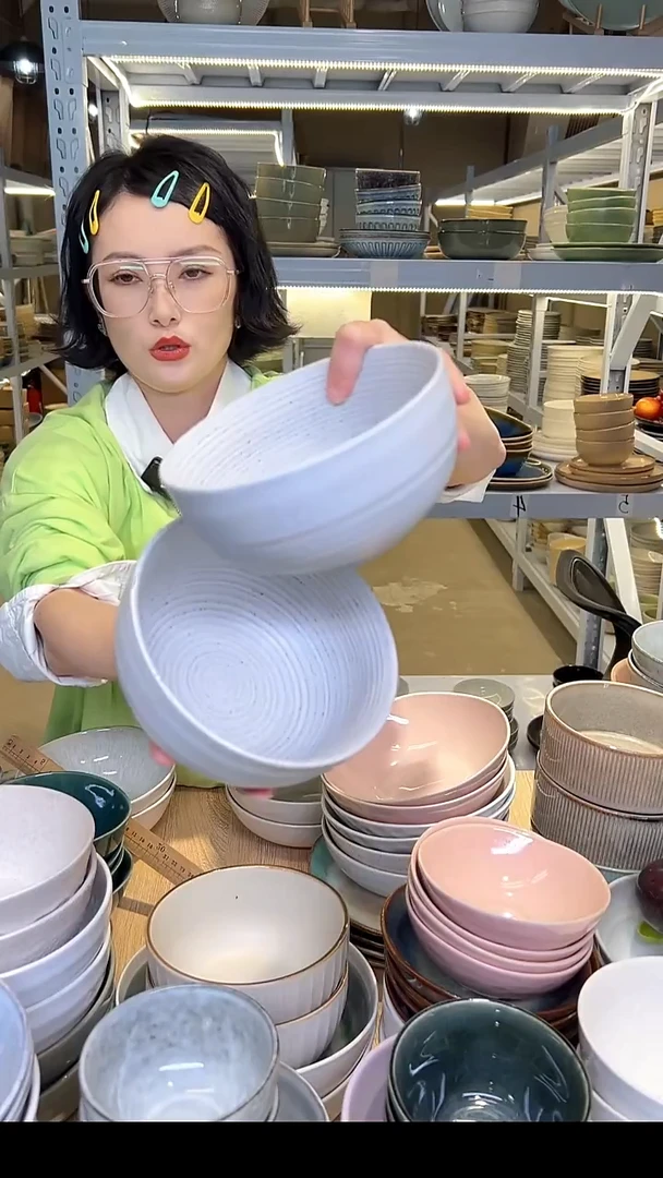 瓷29 外贸尾货高温釉下彩陶瓷餐具默认微瑕