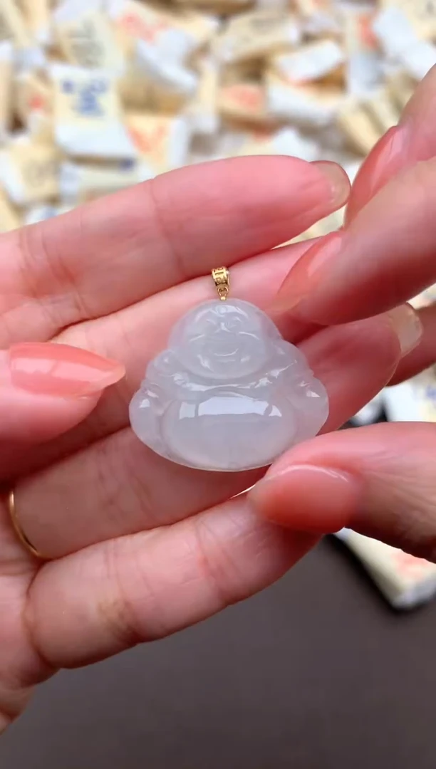 【闪购商品】翡翠挂件18K金镶嵌一