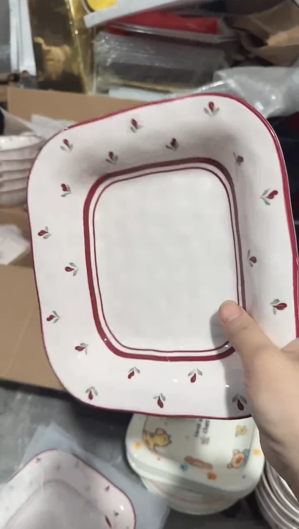 正品【8.5寸★2个】黑点针眼属正常陶瓷都有介意慎拍微瑕破损包赔