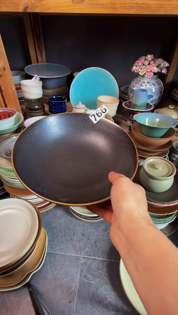 瓷片李*硕766银兔毫锅盘