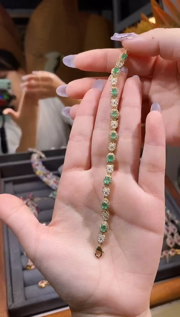 未镶嵌手链祖母绿天然祖母绿手链