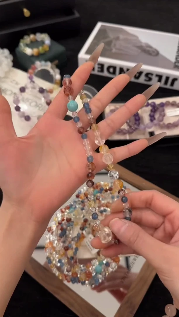 未镶嵌手链水晶多宝双圈x3439