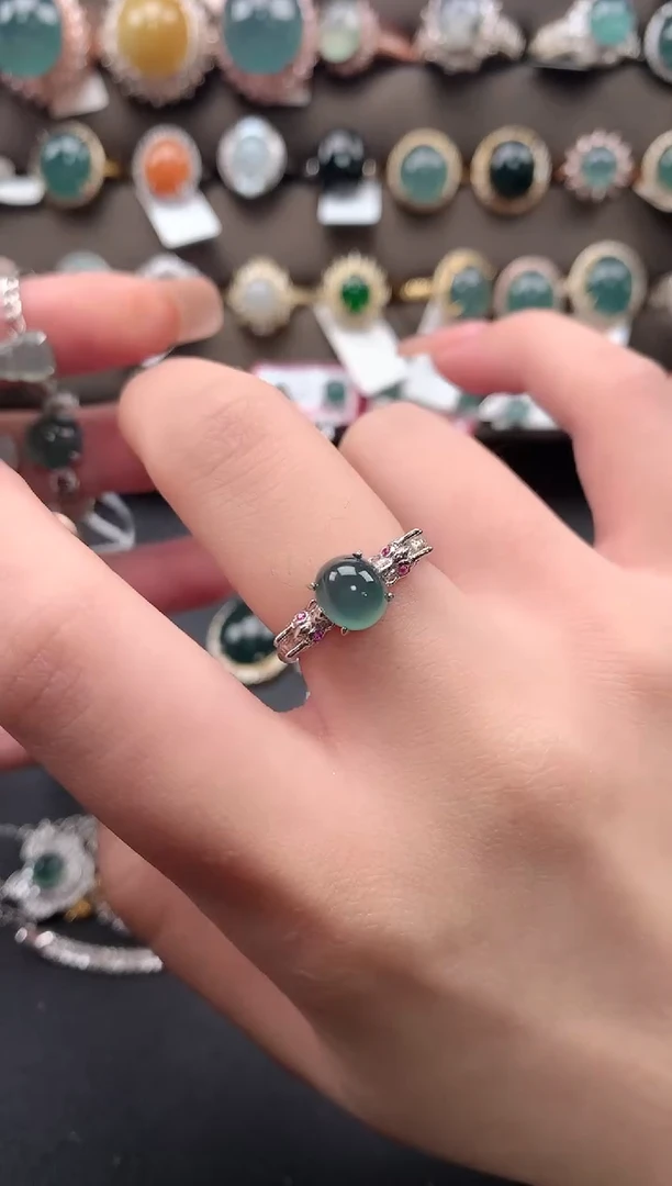 【闪购商品】翡翠戒指银S925镶嵌214124