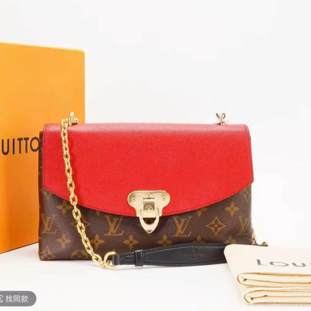 99新 LouisVuitton/路易威登 传奇信封拼红/单肩手提包九月专属