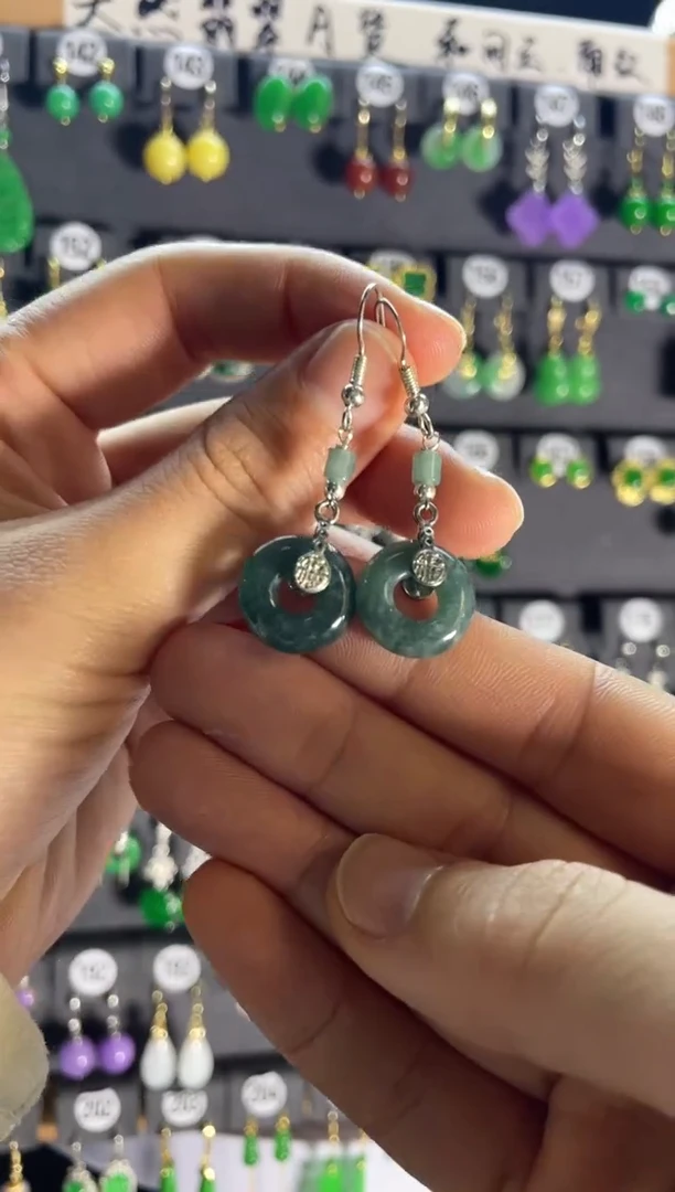 【闪购商品】翡翠耳饰银S925镶嵌017...